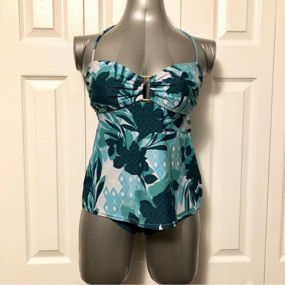Jaclyn Smith Womens Tankini Top & Swim brief teal Size Small